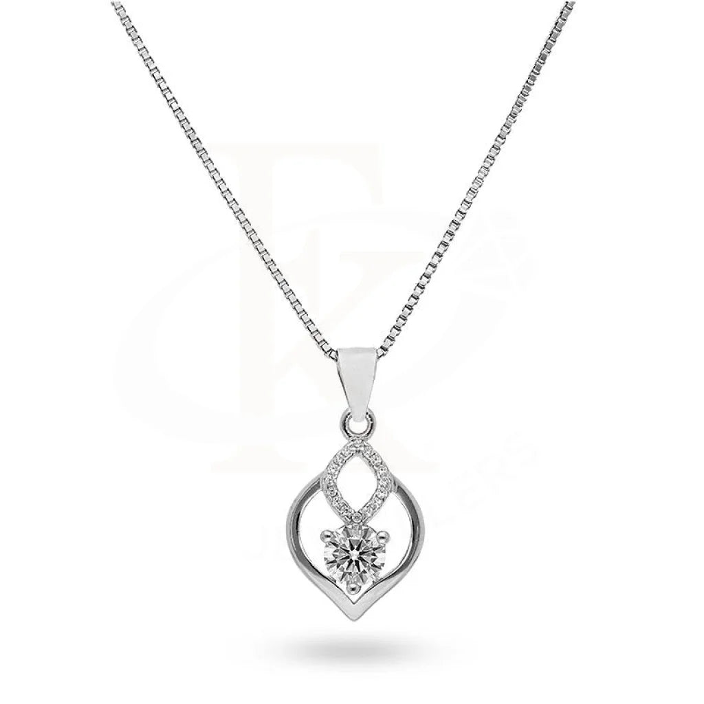 Energy Necklaces -Sterling Silver 925 Necklace (Chain with Flower Pendant) - FKJNKLSL2169