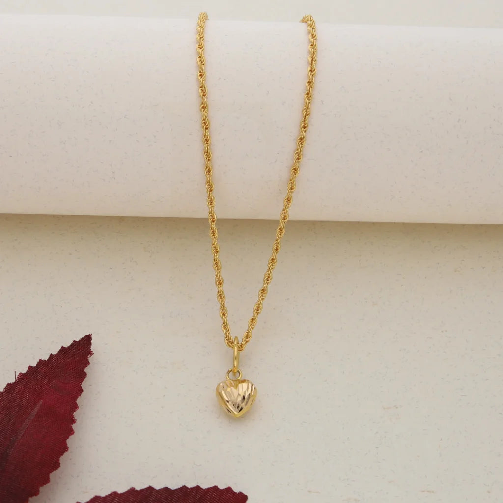 Animal Necklaces -Gold Necklace (Chain With Gold Heart Shaped Pendant) 21KT -  FKJNKL21K7577