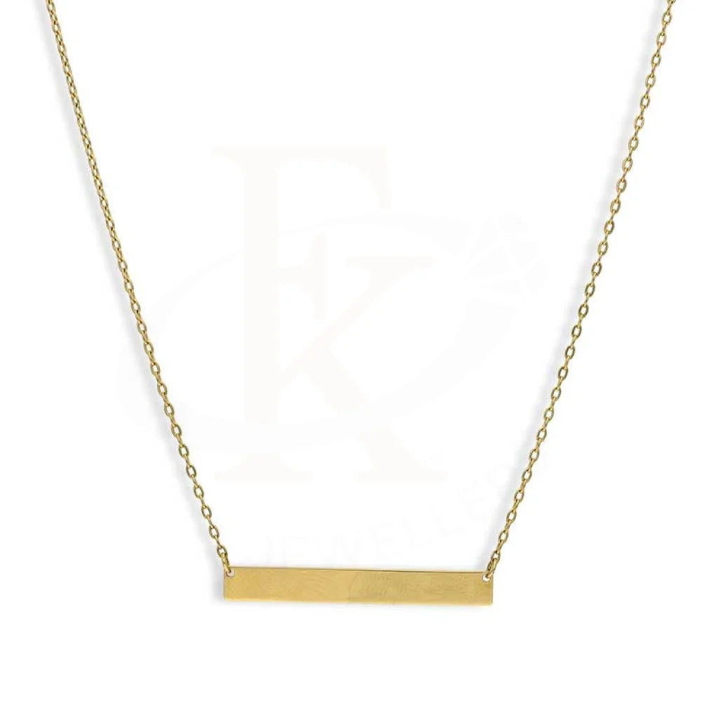 Rustic Necklaces -Gold Name Bar Necklace 18KT - FKJNKL18K3150