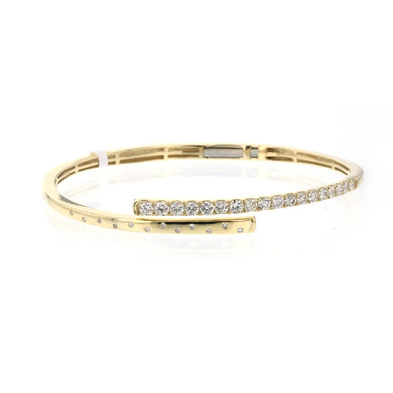 Heart Bracelets -1.27 ctw Diamond Bangle Bracelet