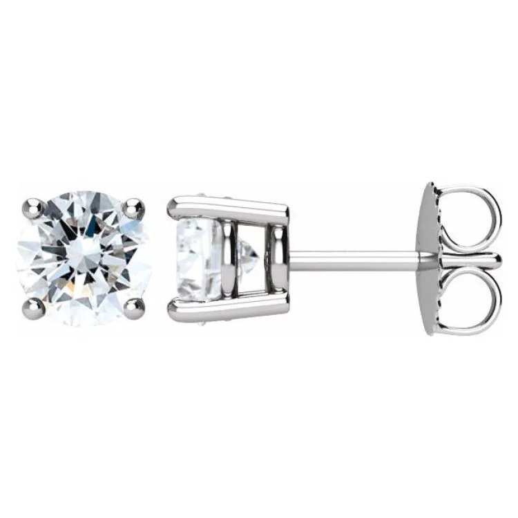 Ladies Earrings for Daughters-Platinum 1 1/2 CTW Natural Diamond Stud Earrings