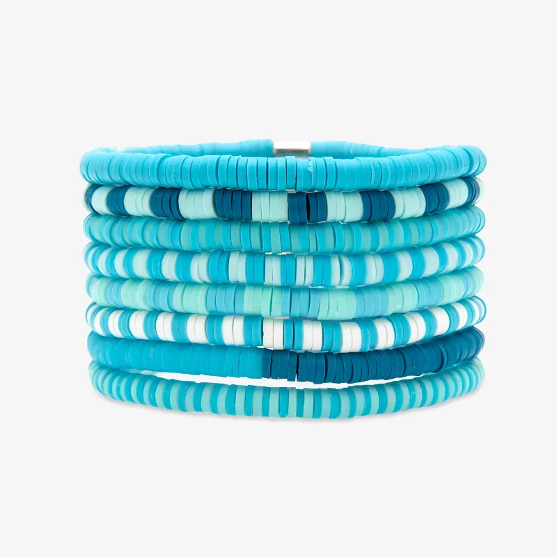 Hope Bracelets -Blue Wave Stretch Bracelet Set of 8