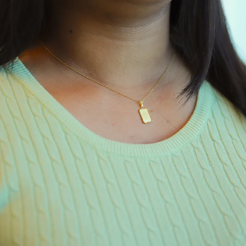 Desert Necklaces -Gold Necklace (Chain With Bar Shaped Pendant) 21KT - FKJNKL21KM10016