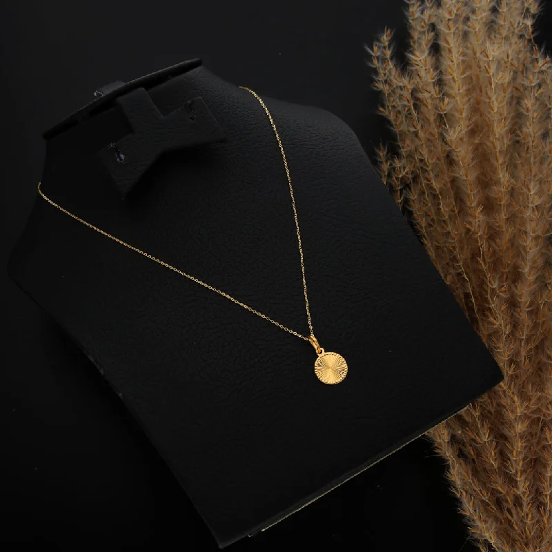 Desert Necklaces -Gold Necklace (Chain With Round Shaped Pendant) 21KT - FKJNKL21KM9812