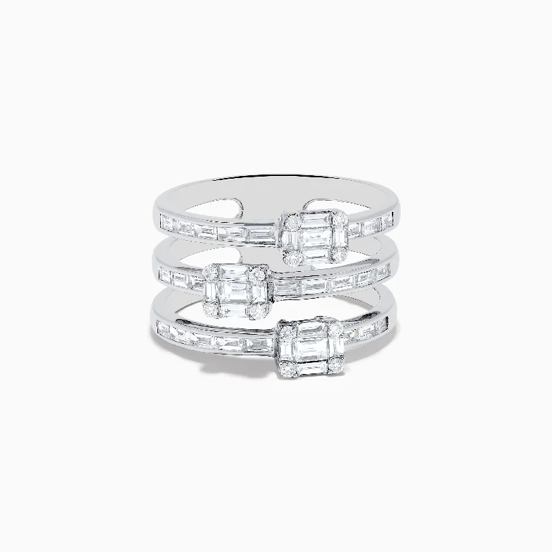 Ladies Rings for Cousins-Classique 14K White Gold Diamond Ring 1.00 TCW