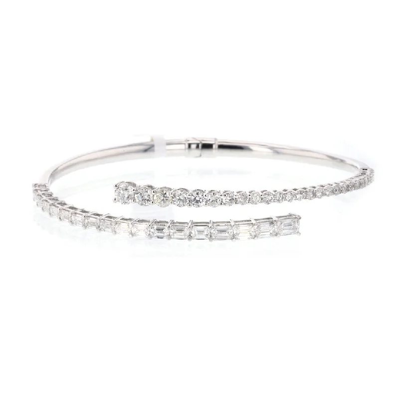 Cubic Zirconia Bracelets -3.85 ctw Diamond Bangle Bracelet