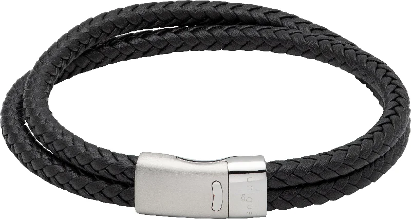 Edgy Bracelets -Unique & Co Magnetic Steel Clasp Double Row Leather Bracelet - Various Colours