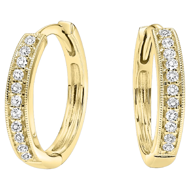 Ladies Earrings for Athletes-14K Yellow Diamond Mixable Earring 1/7 ctw