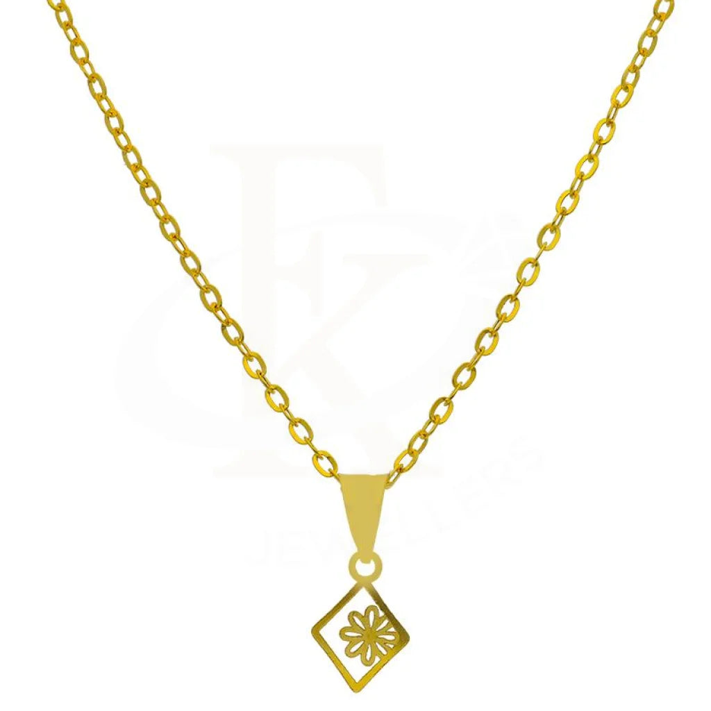 Shiny Necklaces -Gold Necklace (Chain with Flower Pendant) 18KT - FKJNKL18K2529