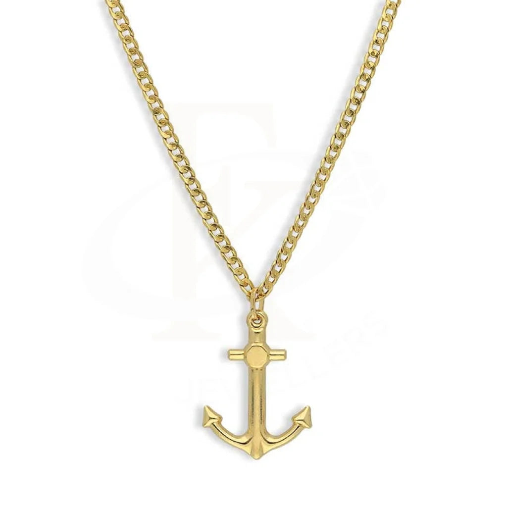 Gothic Necklaces -Gold Necklace (Chain With Anchor Pendant) 18KT - FKJNKL18K3131