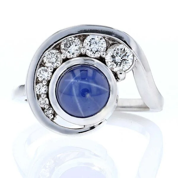 Ladies Rings with Larimar-Star Sapphire Swirl Ring