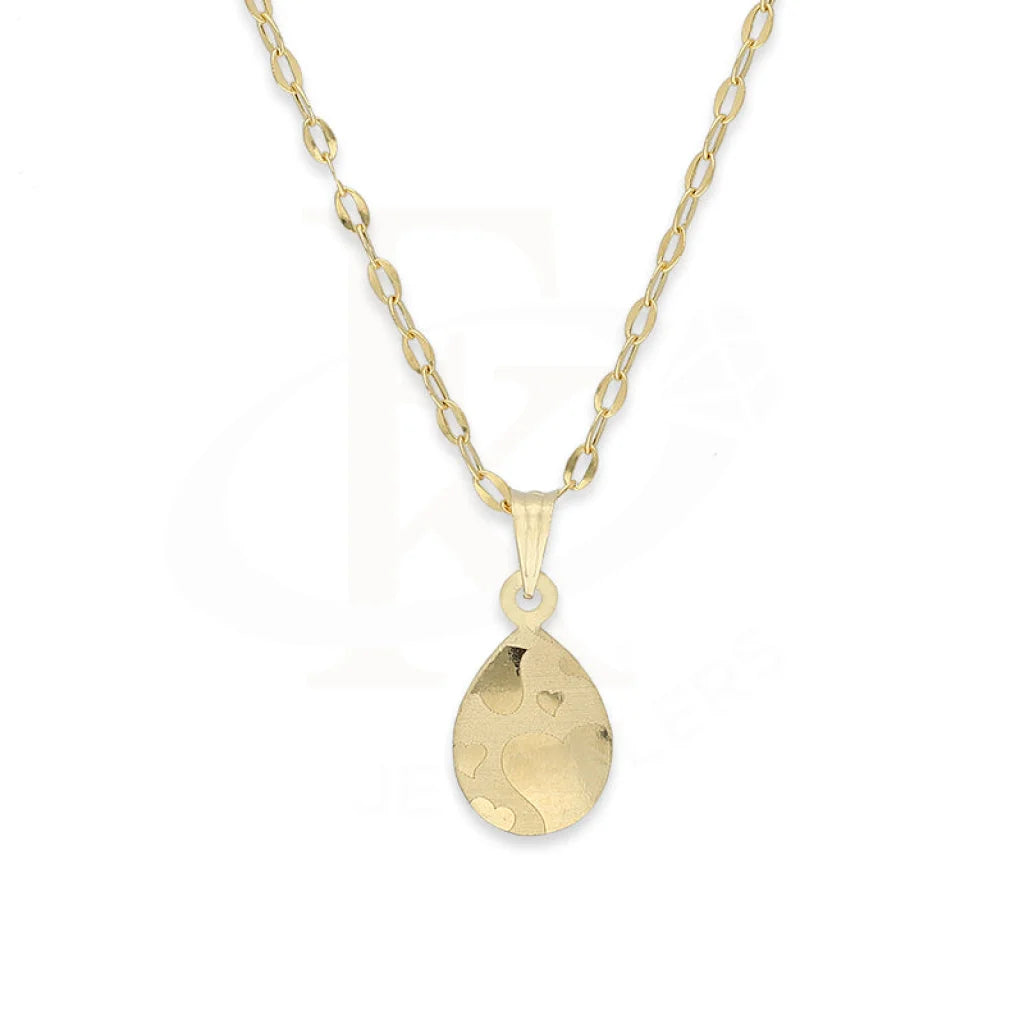 Faith Necklaces -Gold Necklace (Chain With Pear Shaped Pendant) 18KT - FKJNKL18K5122