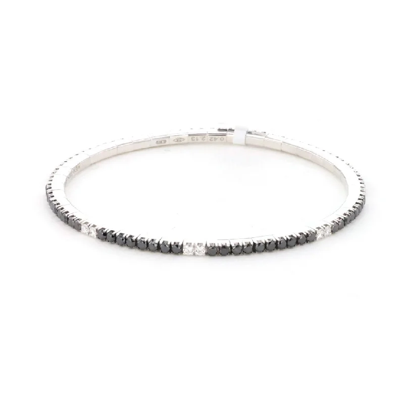 Party Bracelets -Black & White Diamond Stretch Bracelet