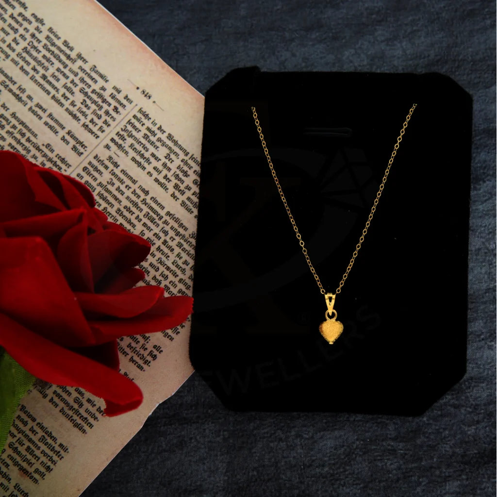 Drop Necklaces -Gold Necklace (Chain with Heart Shaped Pendant) 21KT - FKJNKL21KM8404