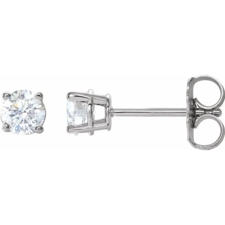 Ladies Earrings with Crystals-14K White 1/2 CTW Natural Diamond Stud Earrings