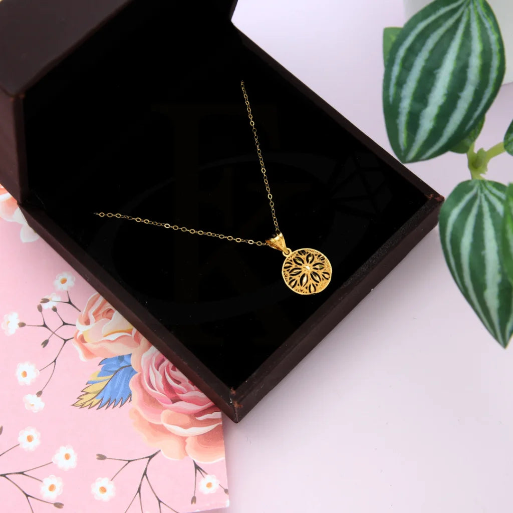 Lariat Necklaces -Gold Hollow Round Shaped Necklace 21KT - FKJNKL21KM8523