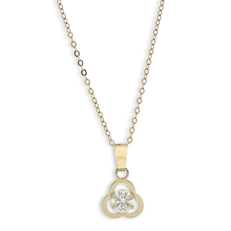 Dainty Necklaces -Gold Necklace (Chain with Solitaire Pendant) 18KT - FKJNKL18K8840