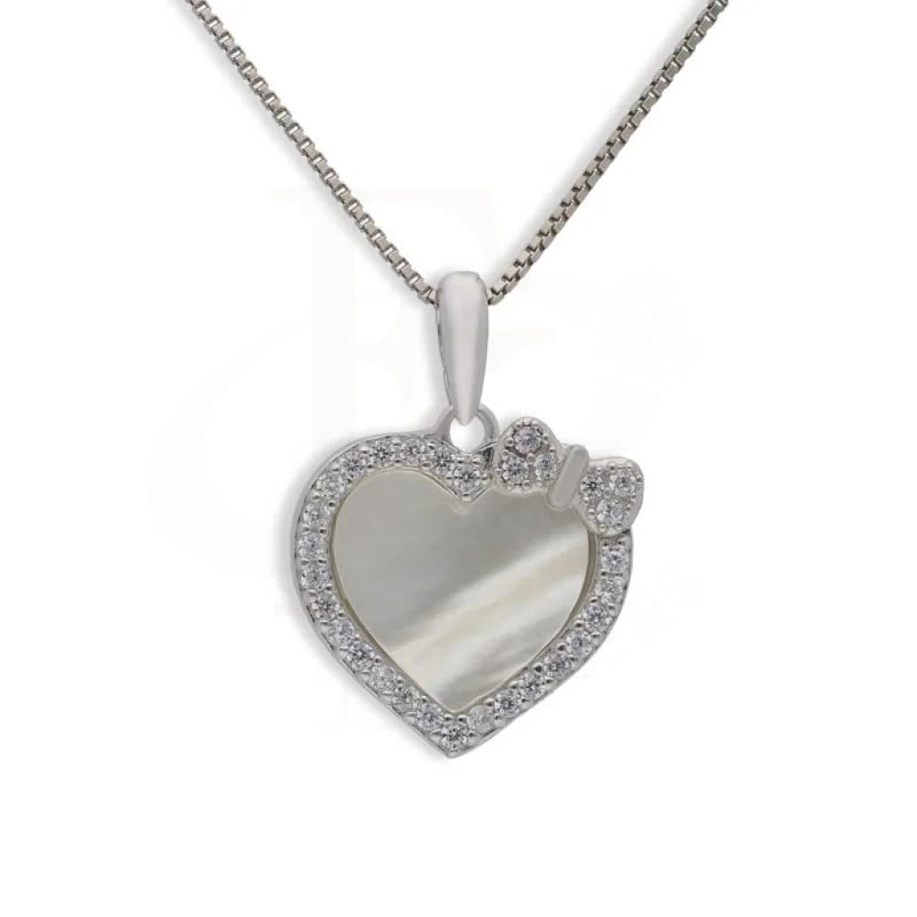 Heavy Necklaces -Sterling Silver 925 Necklace (Chain with Heart Knot Pendant) - FKJNKLSL2980