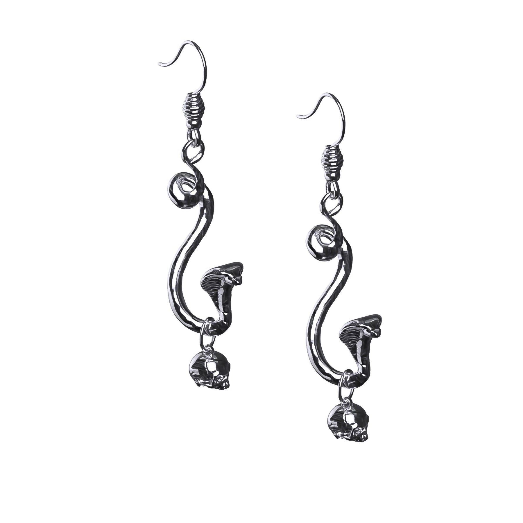 Ladies Earrings with Stichtite-SNAKE SKULL EARRING