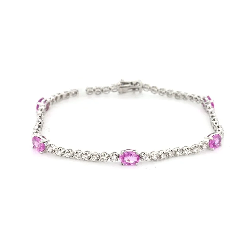 Ruby Bracelets -Pink Sapphire & Diamond Eternity Bracelet | M10278863