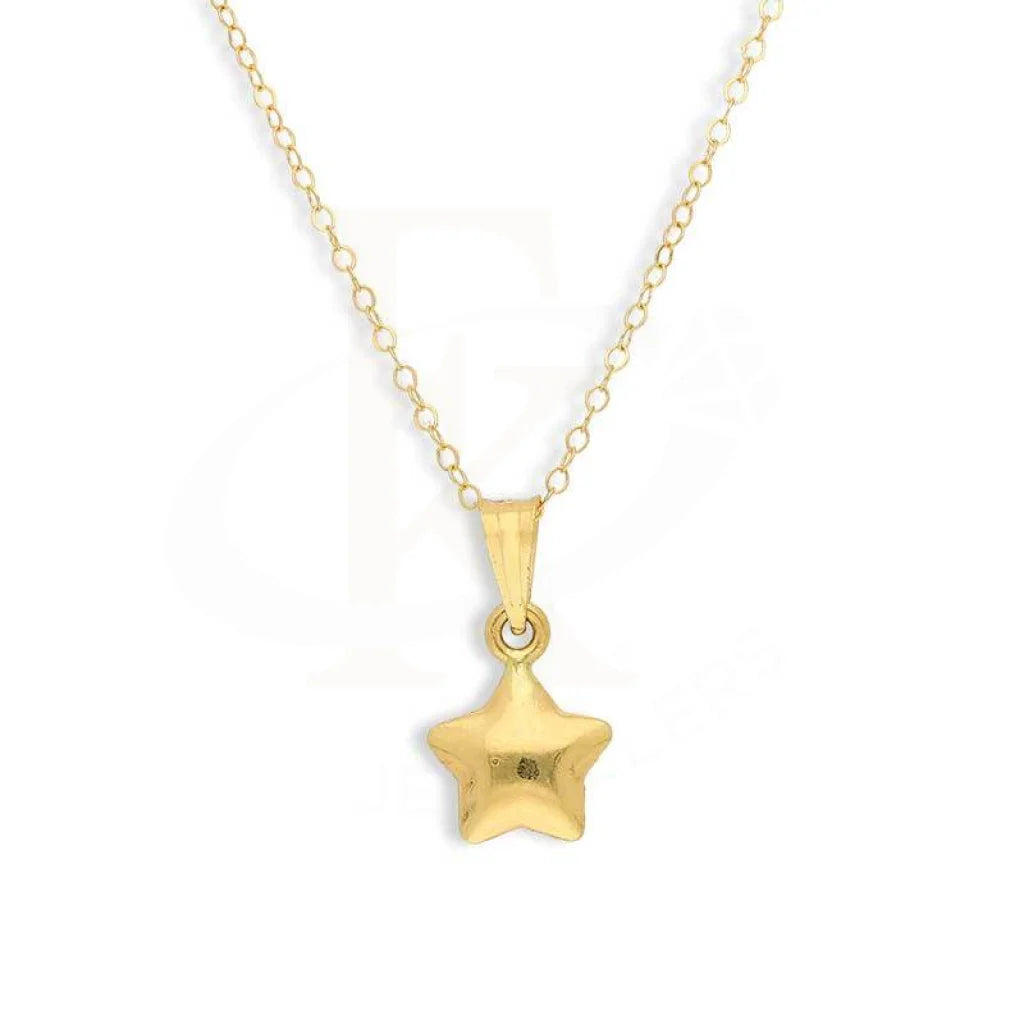 Rustic Necklaces -Gold Necklace (Chain with Star Pendant) 18KT - FKJNKL18K2845