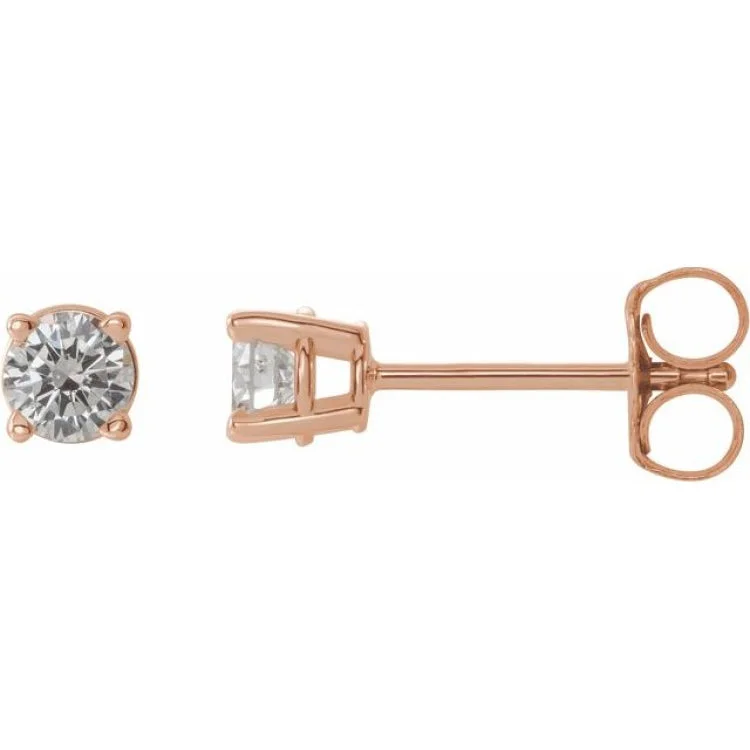 Ladies Earrings Diamond Stud-14K Rose 1/3 CTW Natural Diamond Stud Earrings