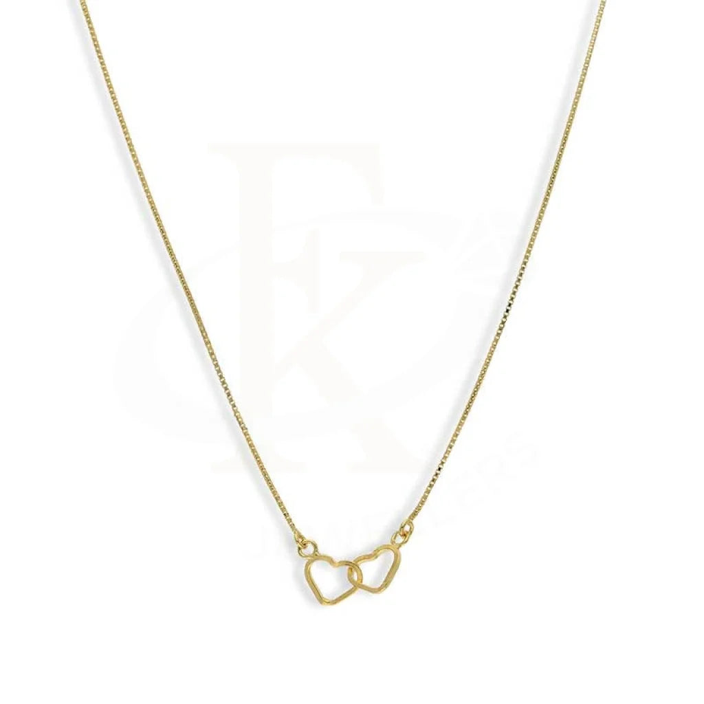 Textured Necklaces -Gold Twin Hearts Necklace 18KT - FKJNKL18K3124