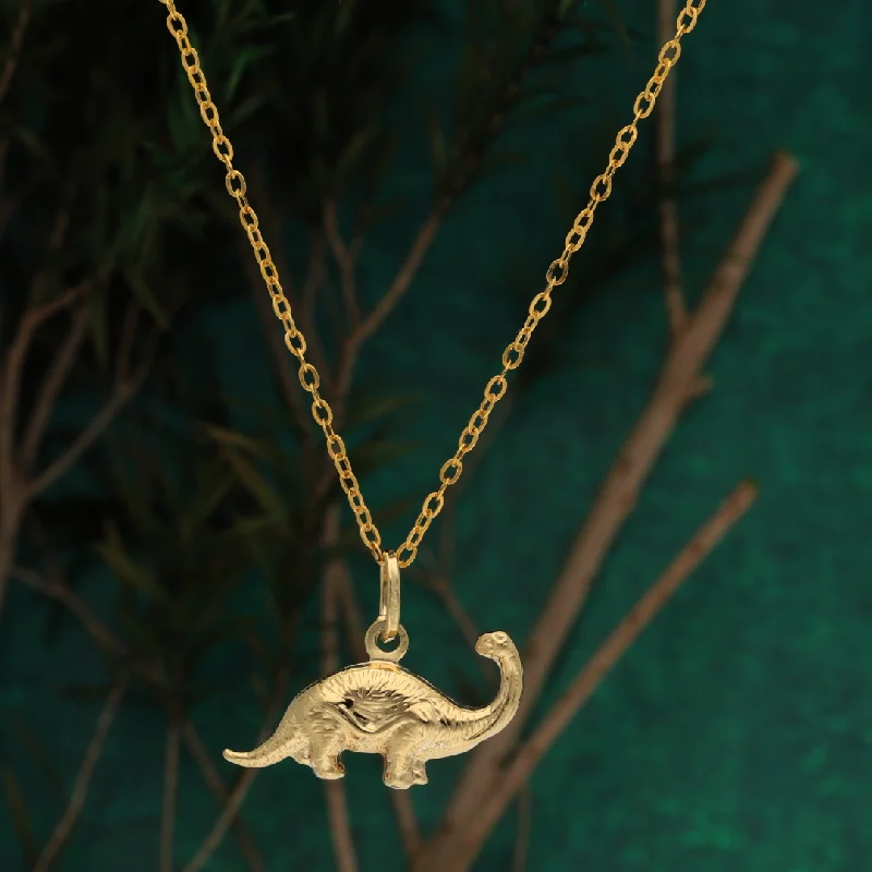 Peace Necklaces -Gold Necklace (Chain with Dinosaur Pendant) 18KT - FKJNKL18K9180