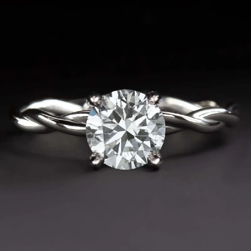 Ladies Engagement Rings Gothic Look-1.17ct F-G SI VERY GOOD CUT DIAMOND ENGAGEMENT RING ROUND BRILLIANT SOLITAIRE