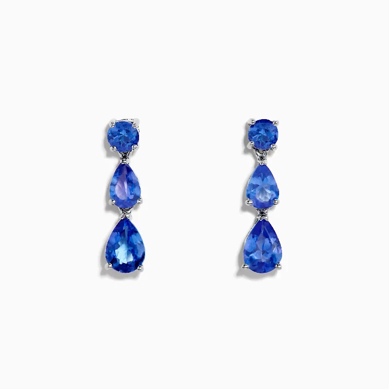 Ladies Earrings with Spinel-Nahla Siri 925 Silver Tanzanite Drop Earrings