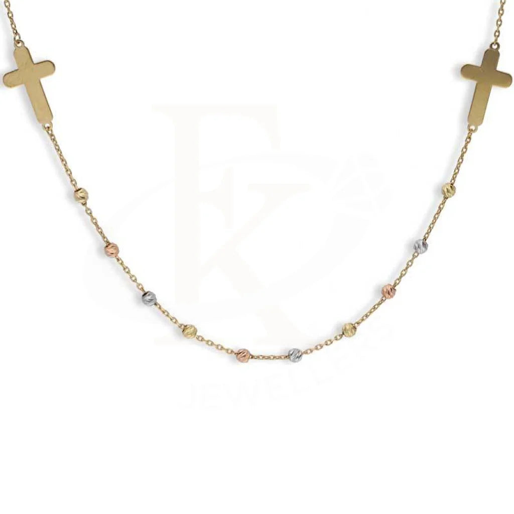 Strength Necklaces -Gold Cross Necklace 18KT - FKJNKL18K2985