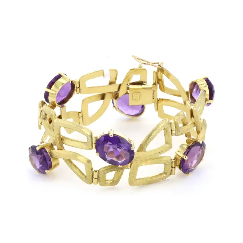 Beach Bracelets -Amethyst Hinged Bracelet