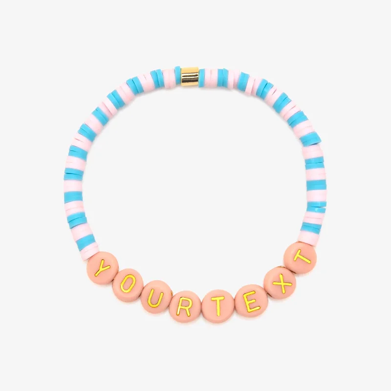 Trendy Bracelets -Cotton Candy Vinyl Disc Stretch Bracelet