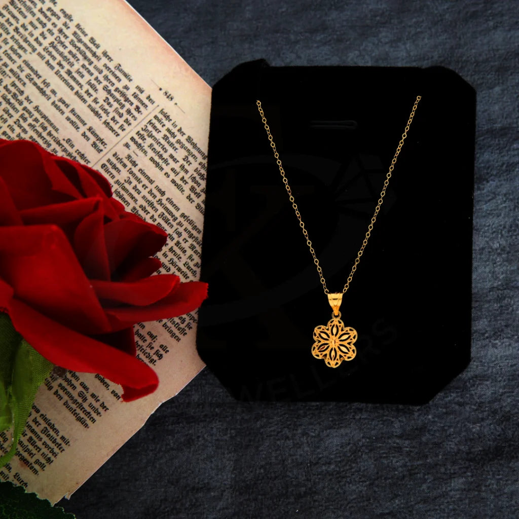 Fringe Necklaces -Gold Necklace (Chain with Flower Pendant) 21KT - FKJNKL21KM8399