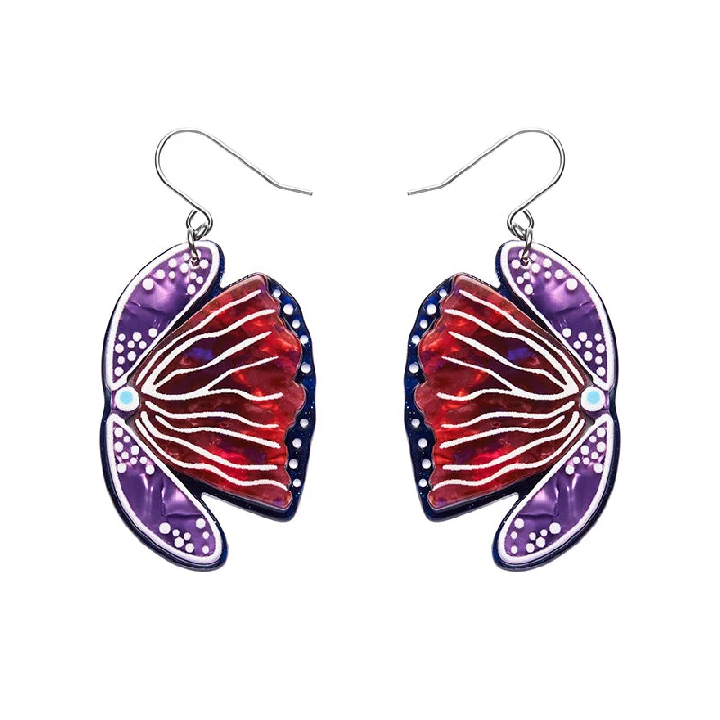 Ladies Earrings for Chefs-Erstwilder x Lauren Rogers - Fervent Feather Flower Drop Earrings