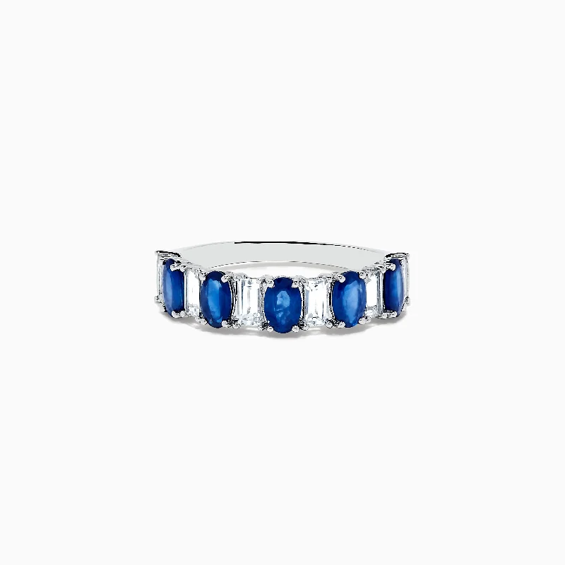 Ladies Rings with Kyanite-Royale Bleu 14K White Gold Blue and White Sapphire Ring