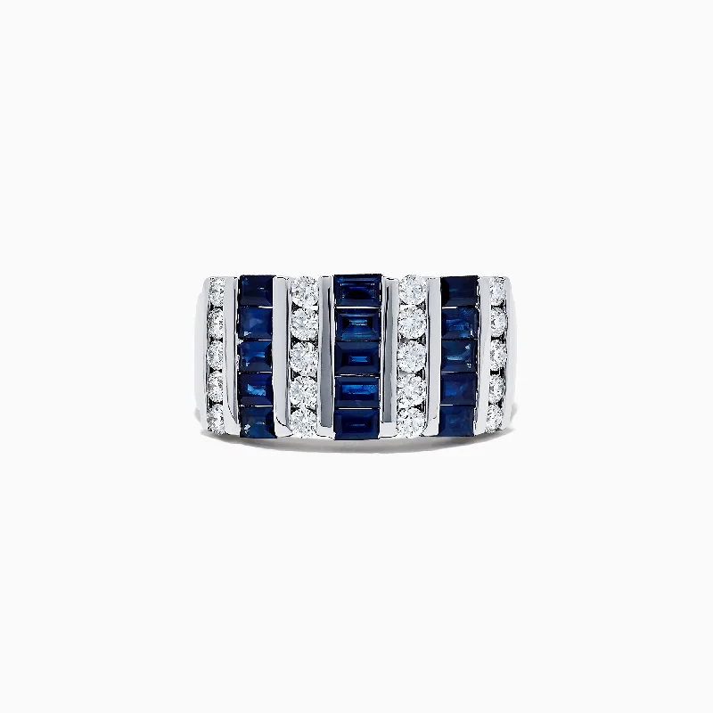 Ladies Rings with Stichtite-Royale Bleu 14K White Gold Sapphire and Diamond Ring, 2.04 TCW