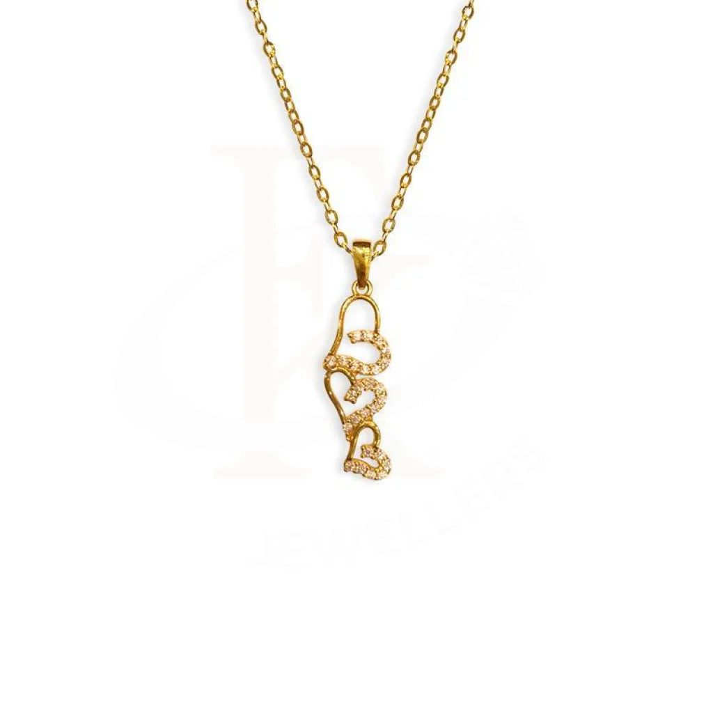 Knotted Necklaces -Gold Heart Necklace (Chain with Pendant) 18KT - FKJNKL1526