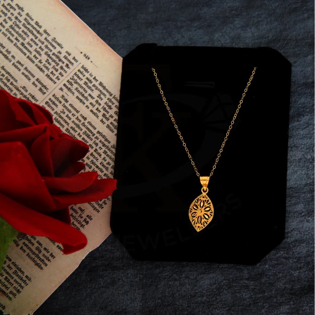 Swarovski Necklaces -Gold Necklace (Chain with Marquise Shaped Pendant) 21KT - FKJNKL21KM8401