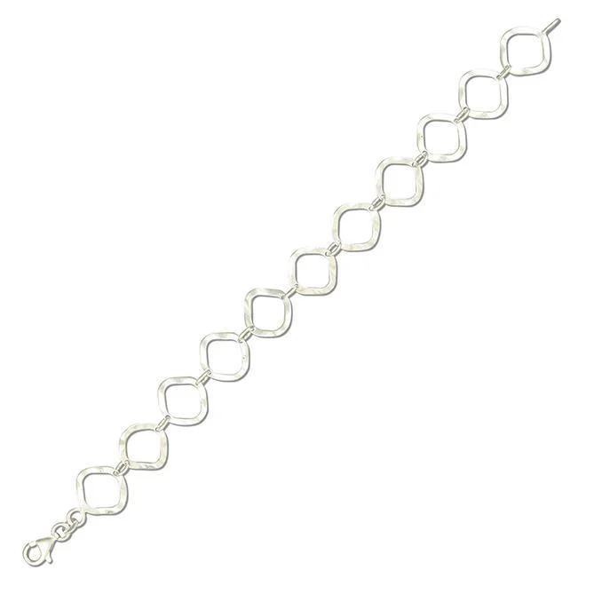 Twisted Bracelets -Sterling Silver Open Twist Squares Bracelet