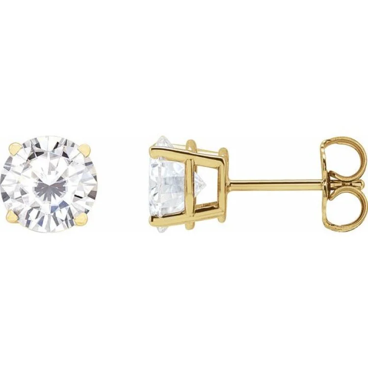 Ladies Earrings with Pollucite-14K Yellow 6.5 mm Stuller Lab-Grown Moissanite Stud Earrings