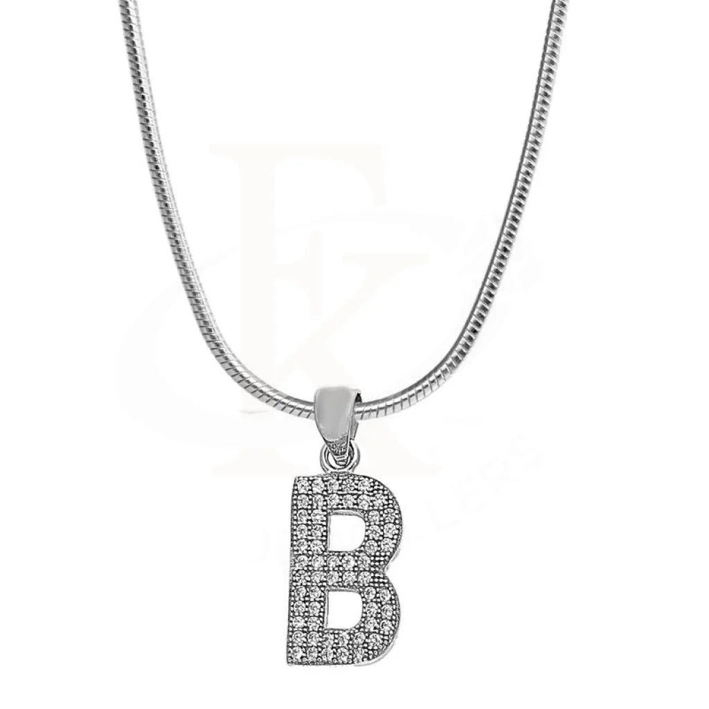 White Gold Necklaces -Sterling Silver 925 Necklace (Chain with Exquisite Alphabet Pendant) - FKJNKLSL2000