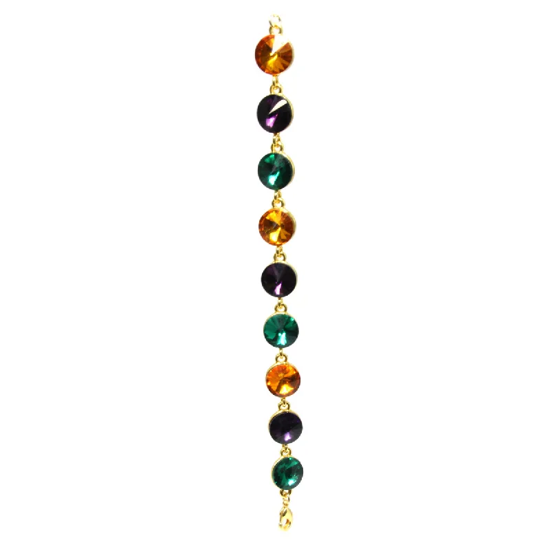 Office Bracelets -Mardi Gras Bracelet 6" Circle Stone