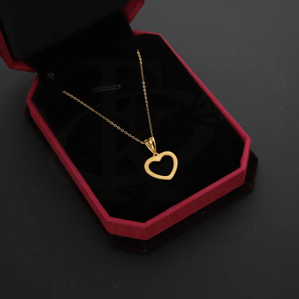 18K Gold Necklaces -Gold Necklace (Chain with Heart Pendant) 21KT - FKJNKL21KM8671