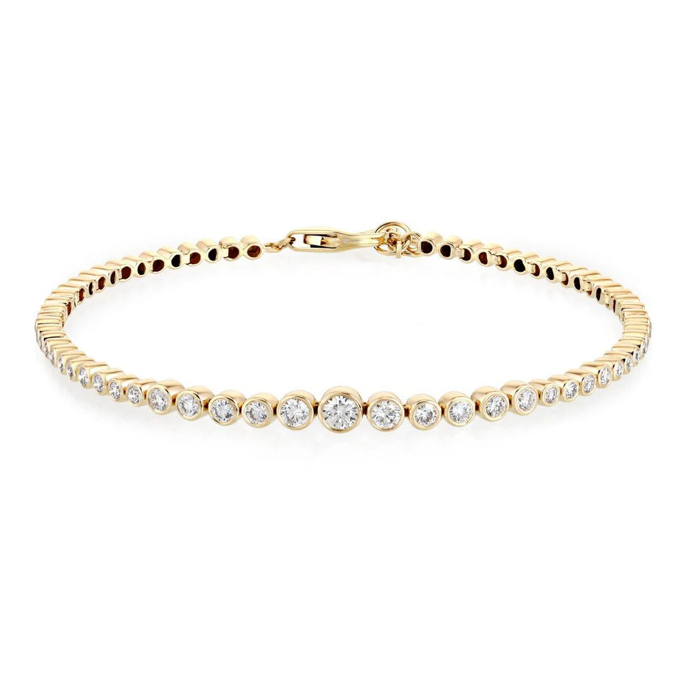 Knotted Bracelets -Bezel Set Graduated Diamond Bracelet