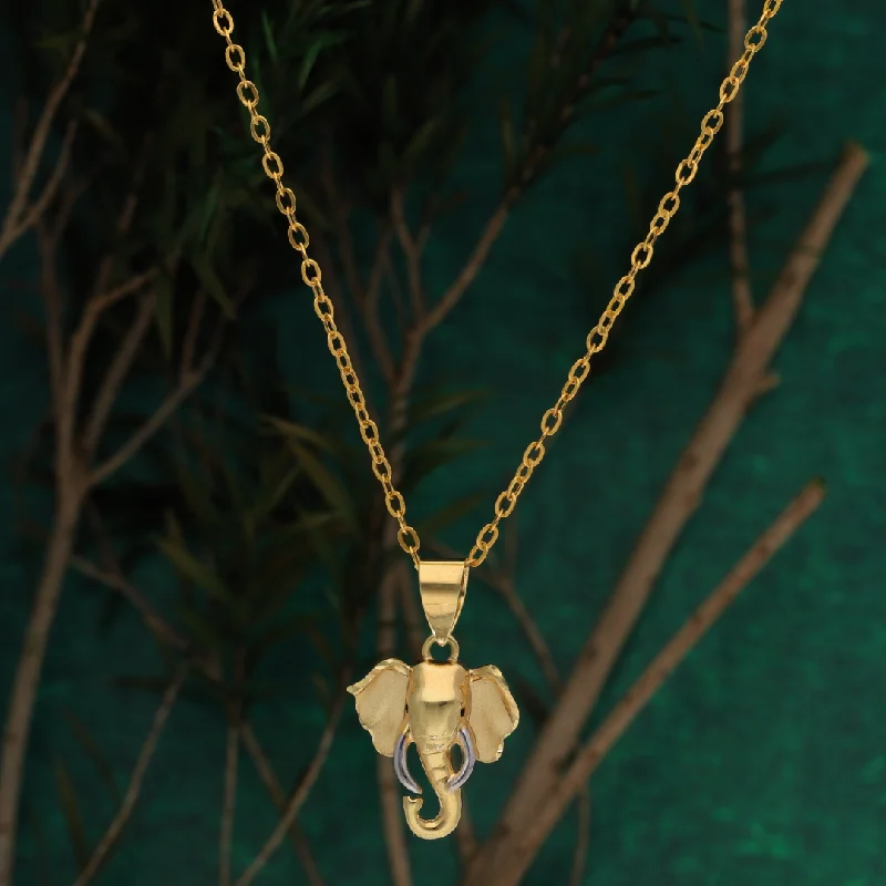 Subtle Necklaces -Gold Necklace (Chain with Elephant Head Pendant) 18KT - FKJNKL18K9179