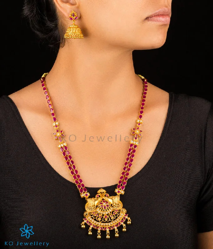 Jade Necklaces -The Airavata Silver Kempu Necklace