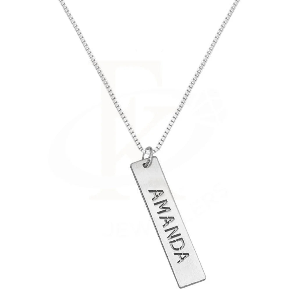 Yellow Necklaces -Silver 925 Name Engraved Bar Necklace - FKJNKL1925