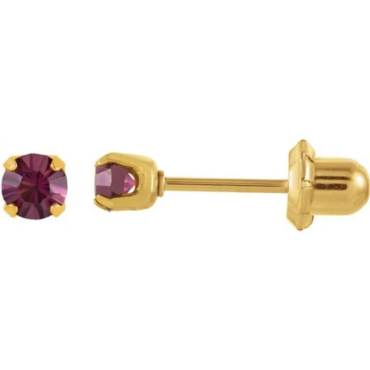 Ladies Earrings Artisan Made-24K Gold-Plated Stainless Steel Imitation Amethyst Inverness® Piercing Earrings