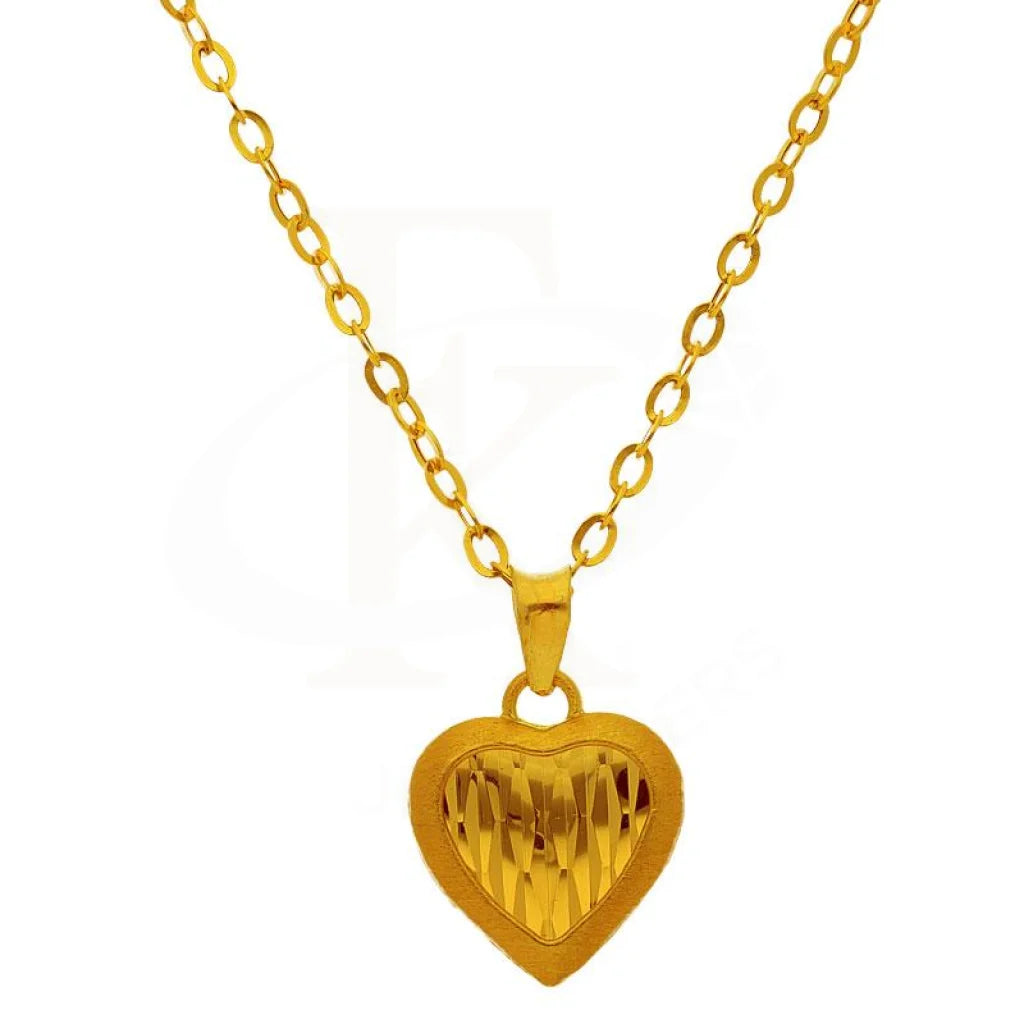 Statement Necklaces -Gold Necklace (Chain with Heart Pendant) 18KT - FKJNKL1196